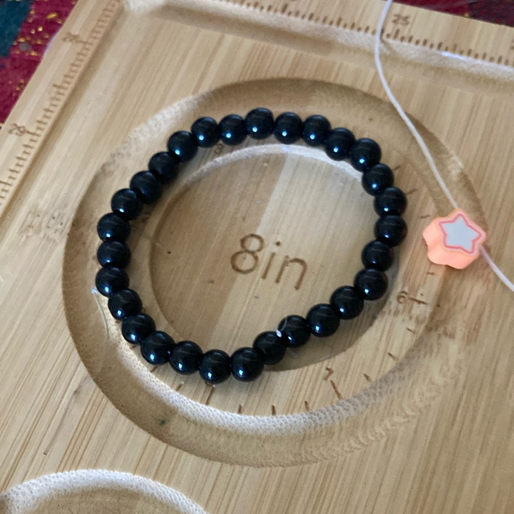Black Beaded Bracelet